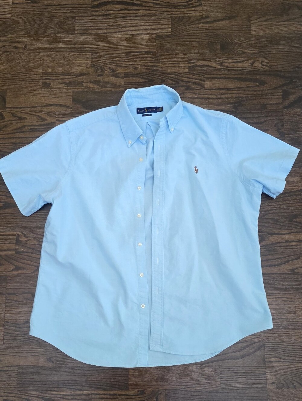 Polo Ralph Lauren Men’s Classic Fit Oxford Shirt Light Blue Short Sleeve XL
